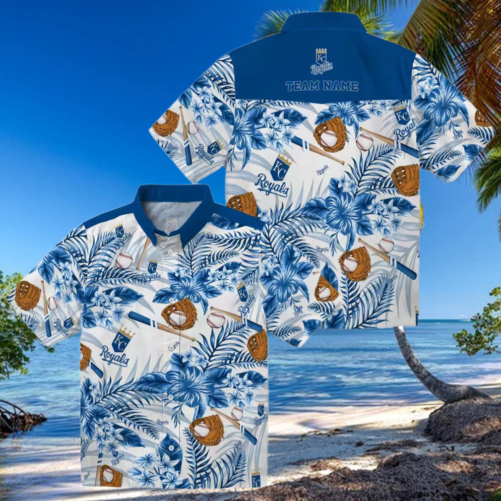Kansas City Royals Men’s Hawaiian Shirt Blue & White Floral Baseball Fan Gifts Kansas City Royals Men’s Hawaiian Shirt Blue & White Floral Baseball Fan Gifts