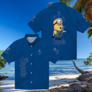 Kansas City Royals Minion Hawaiian Shirt   Tropical Palm Leaf Beach Party Outfit