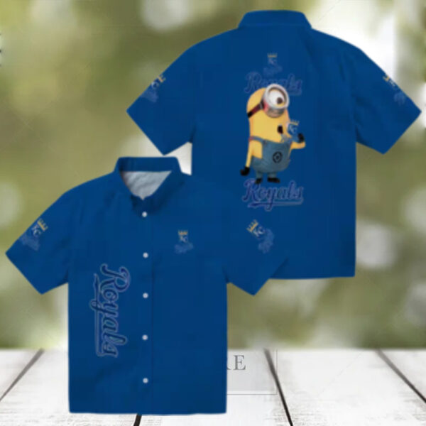 Kansas City Royals Minion Hawaiian Shirt   Tropical Palm Leaf Beach Party Outfit