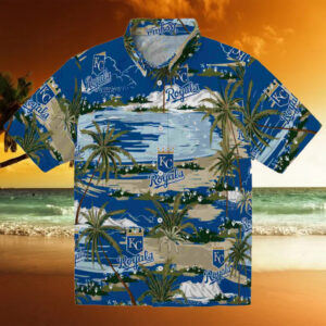 Kansas City Royals Palm Horizon Royal Blue Hawaiian Shirt