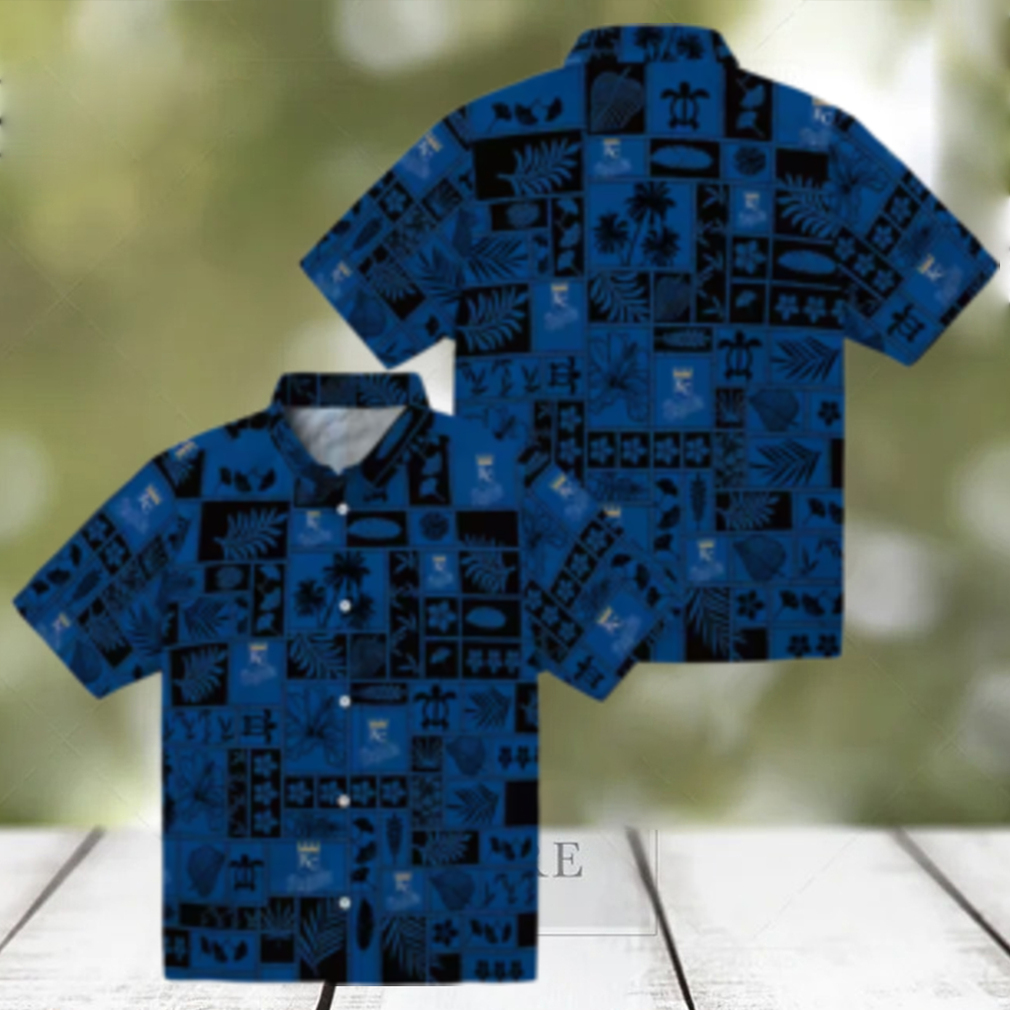 Kansas City Royals Royal Blue Black Hawaiian Shirt Limited Edition Summer Wear Kansas City Royals Royal Blue Black Hawaiian Shirt Limited Edition Summer Wear