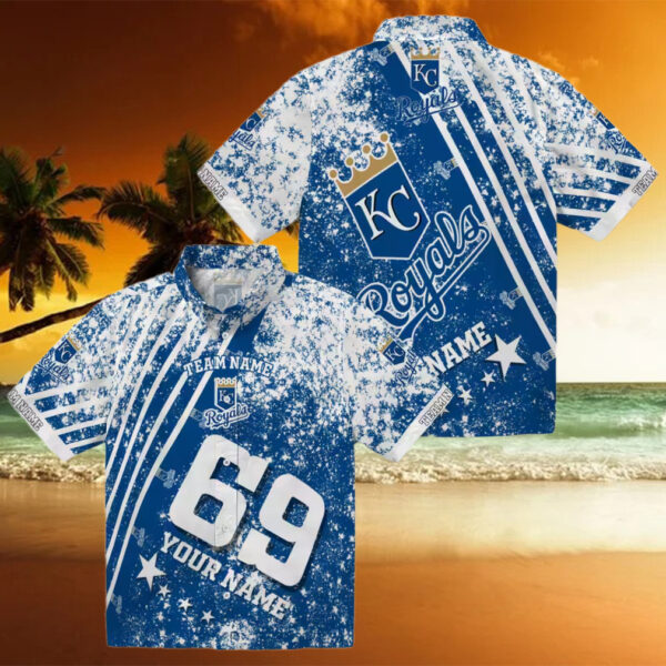 Kansas City Royals Star Stripes Hawaiian Shirt   MLB Fan Gift, Vacation, Beach Party Outfit