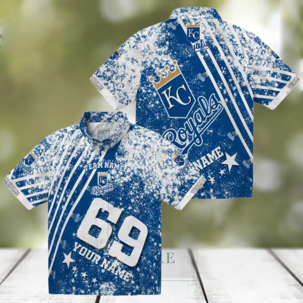 Kansas City Royals Star Stripes Hawaiian Shirt   MLB Fan Gift, Vacation, Beach Party Outfit
