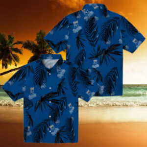 Kansas City Royals Summer Aloha Hawaiian Shirt   Palm Leaf & Floral MLB Apparel