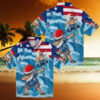 MLB Dodgers Tropical Aloha Short Sleeve Shirt   Mickey Mouse Beach Print for Men & Women