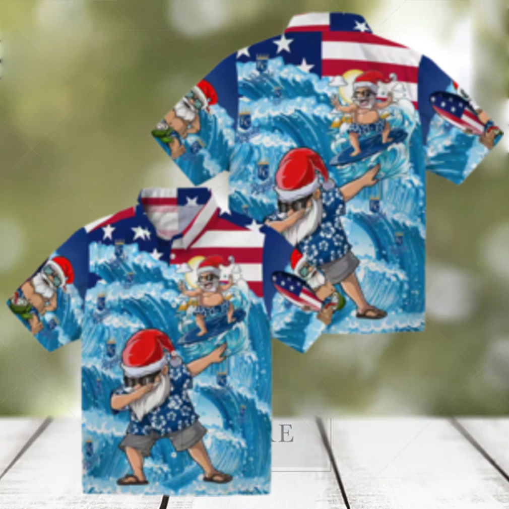 Kansas City Royals Summer Hawaiian Shirt Surfing Santa Blue Baseball Fans Kansas City Royals Summer Hawaiian Shirt Surfing Santa Blue Baseball Fans