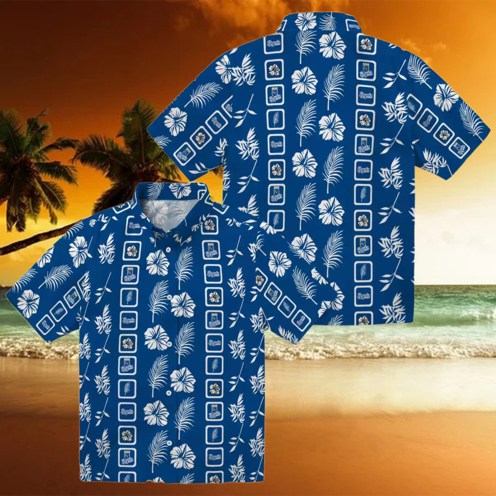 Kansas City Royals Tropical Aloha Hawaiian Shirt Royal Blue & Floral Print Kansas City Royals Tropical Aloha Hawaiian Shirt Royal Blue & Floral Print