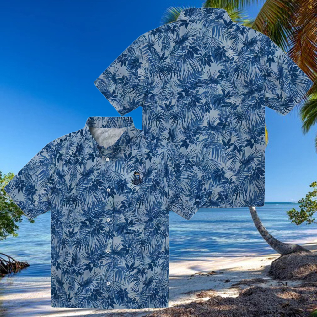 Kansas City Royals Tropical Button up Shirt Royal Blue Hawaiian Style for Beach & Party Kansas City Royals Tropical Button up Shirt Royal Blue Hawaiian Style for Beach & Party