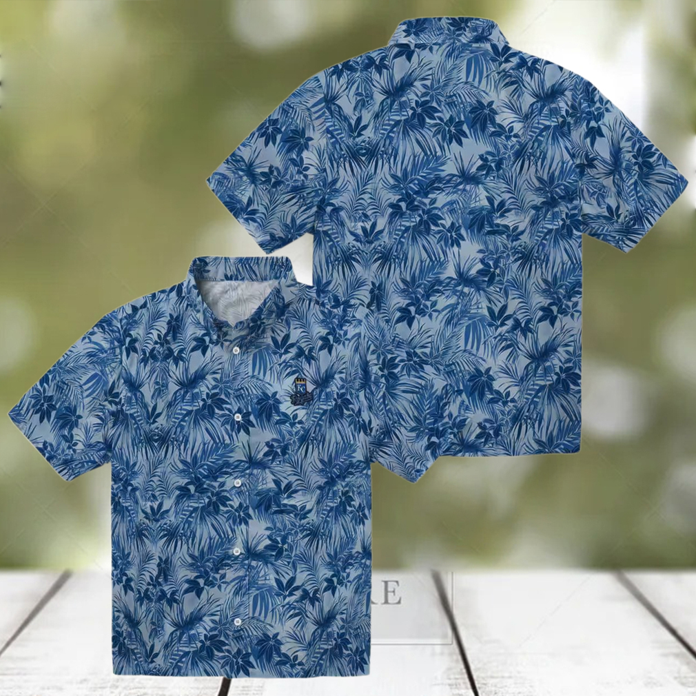 Kansas City Royals Tropical Button up Shirt Royal Blue Hawaiian Style for Beach & Party Kansas City Royals Tropical Button up Shirt Royal Blue Hawaiian Style for Beach & Party
