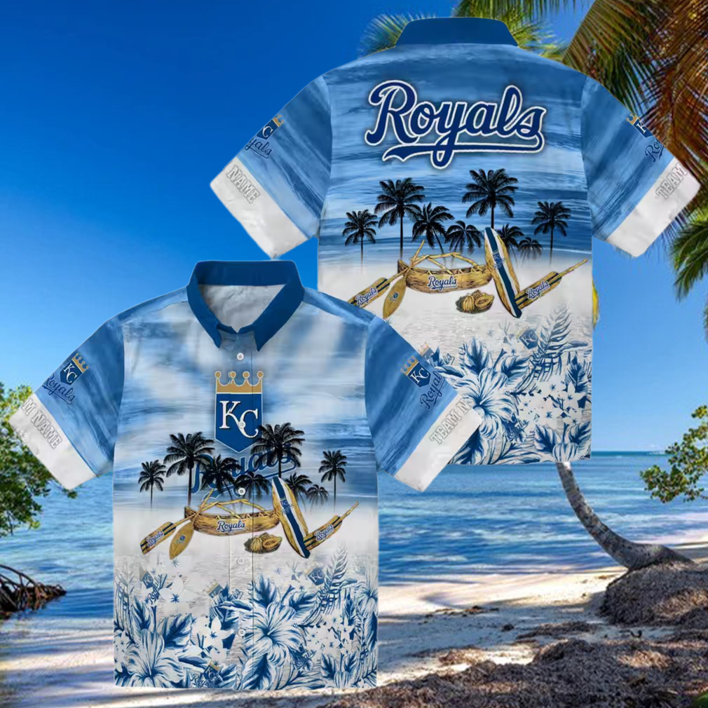 Kansas City Royals Tropical Canoe Hawaiian Shirt Short Sleeve Button Up Summer Vacation Shirt Kansas City Royals Tropical Canoe Hawaiian Shirt Short Sleeve Button Up Summer Vacation Shirt