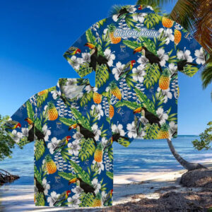 Kansas City Royals Tropical Toucan Hawaiian Shirt Casual Game Day Blue Green Outfit
