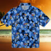 Kansas Jayhawks Floral Pineapple Blue Hawaiian Shirt