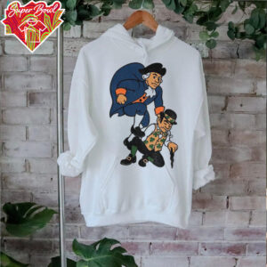 Knickerbocker Knicks jumping on Lucky the Leprechaun Boston Celtics sucks shirt