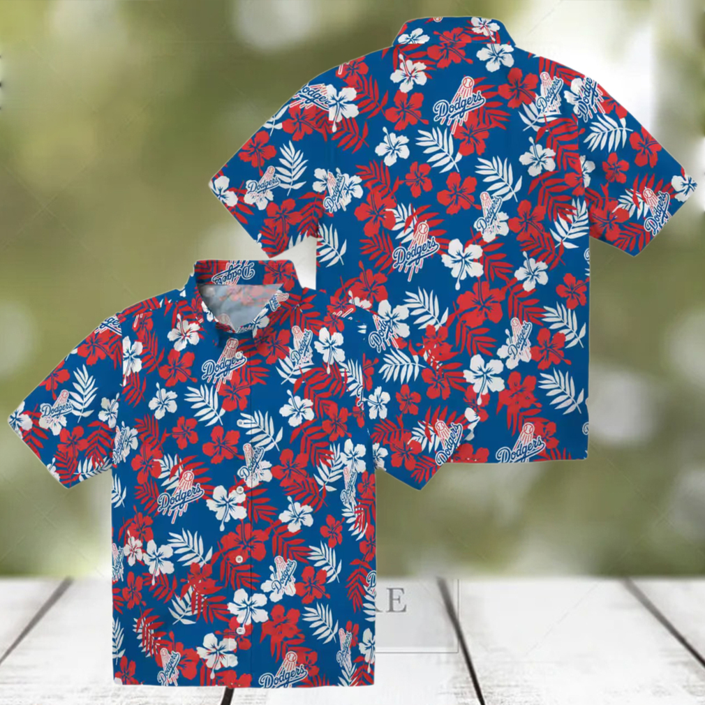 LA Dodgers Blue Hawaiian Shirt Floral Print Aloha Shirt for Baseball Fans LA Dodgers Blue Hawaiian Shirt Floral Print Aloha Shirt for Baseball Fans