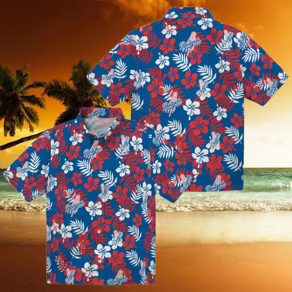 LA Dodgers Blue Hawaiian Shirt Floral Print Aloha Shirt for Baseball Fans LA Dodgers Blue Hawaiian Shirt Floral Print Aloha Shirt for Baseball Fans