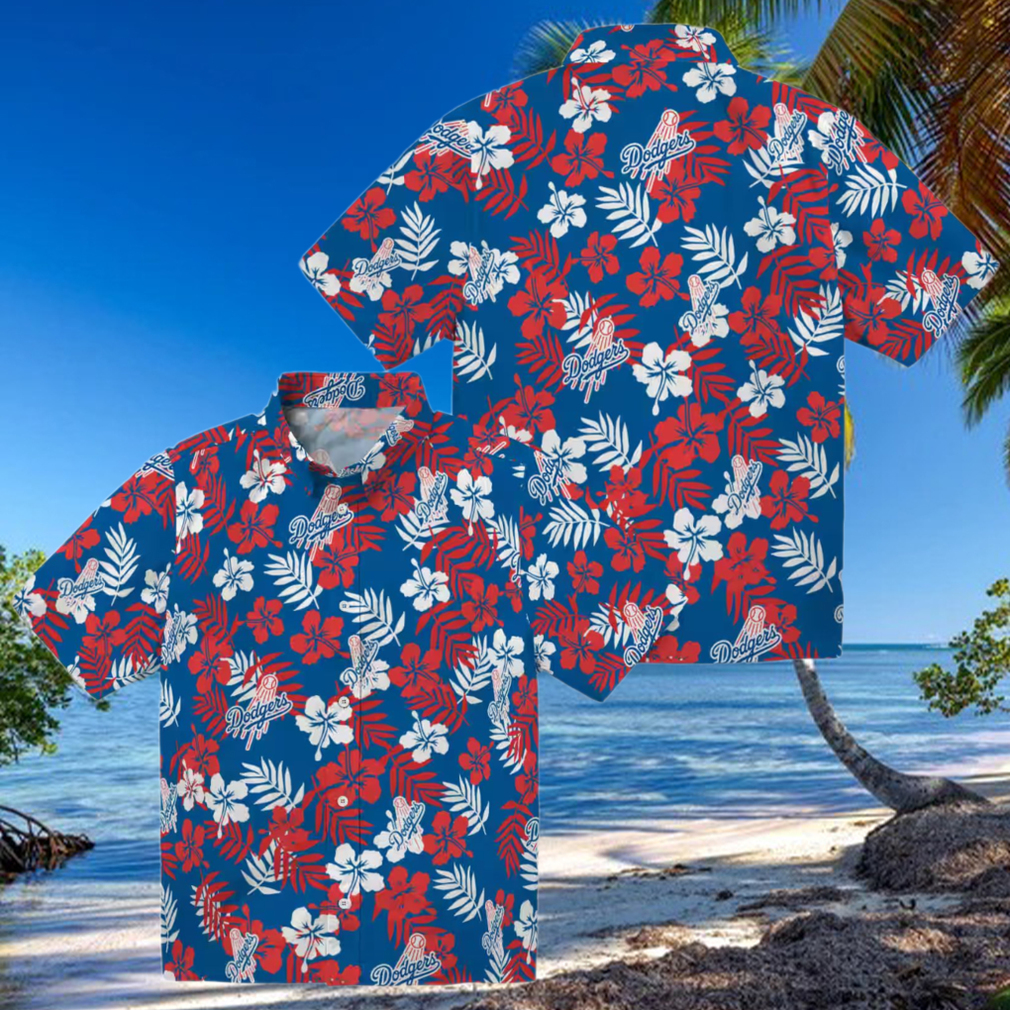 LA Dodgers Blue Hawaiian Shirt Floral Print Aloha Shirt for Baseball Fans LA Dodgers Blue Hawaiian Shirt Floral Print Aloha Shirt for Baseball Fans