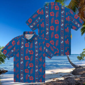 LA Dodgers Tropical Hawaiian Shirt Blue Hibiscus Floral Print for Fans