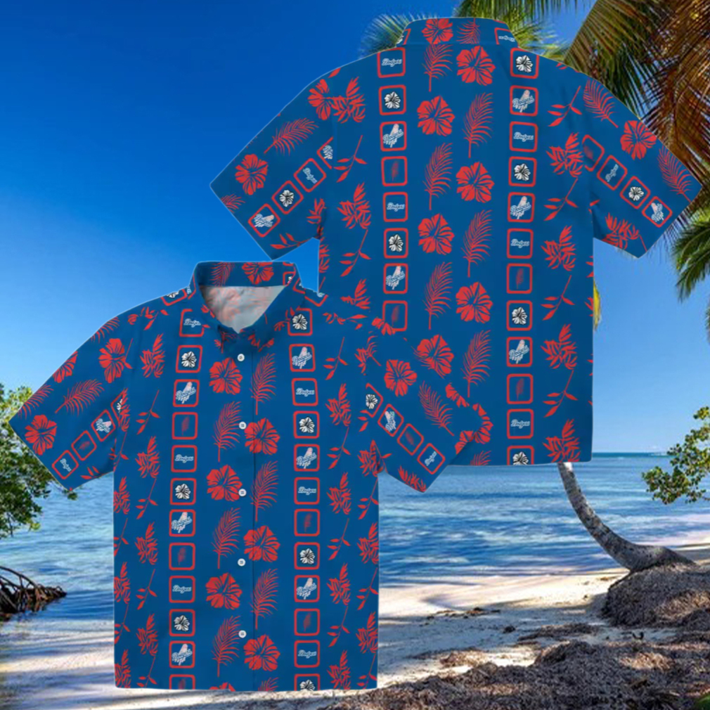 LA Dodgers Tropical Hawaiian Shirt Blue Hibiscus Floral Print for Fans LA Dodgers Tropical Hawaiian Shirt Blue Hibiscus Floral Print for Fans
