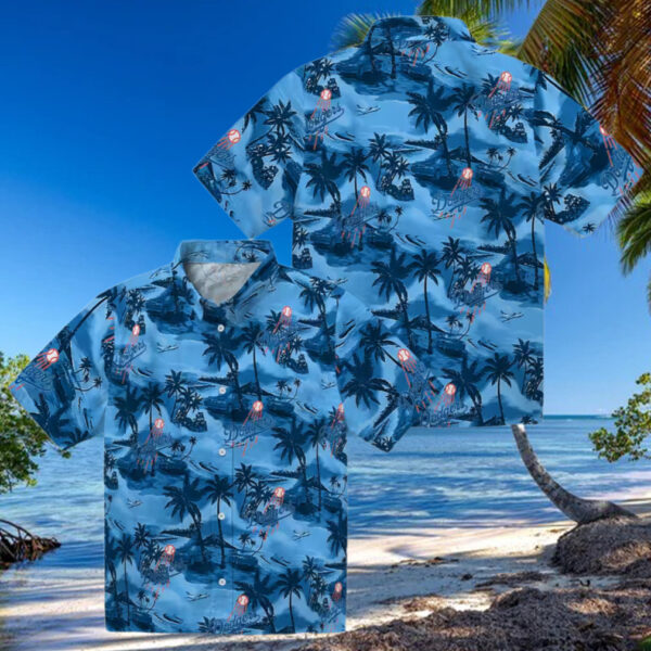 LA Dodgers Tropical Shirt, Men’s Coastal Hibiscus Aloha Game Day Outfit