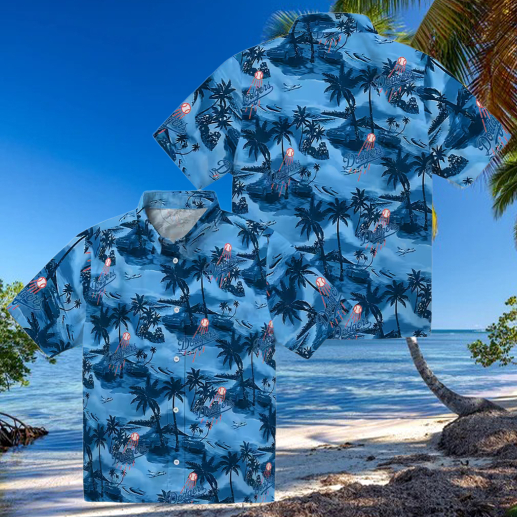 LA Dodgers Tropical Shirt, Men's Coastal Hibiscus Aloha Game Day Outfit LA Dodgers Tropical Shirt, Men's Coastal Hibiscus Aloha Game Day Outfit