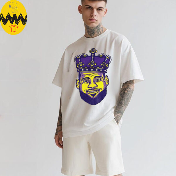 Lebron James Los Angeles Lakers NBA Basketball King big head cartoon shirt