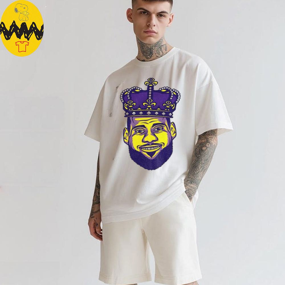 Lebron James Los Angeles Lakers NBA Basketball King big head cartoon shirt Lebron James Los Angeles Lakers NBA Basketball King big head cartoon shirt