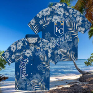 Limited Edition Kansas City Royals Aloha Hawaiian Shirt   Royal Blue Hibiscus Print Vacation Outfit
