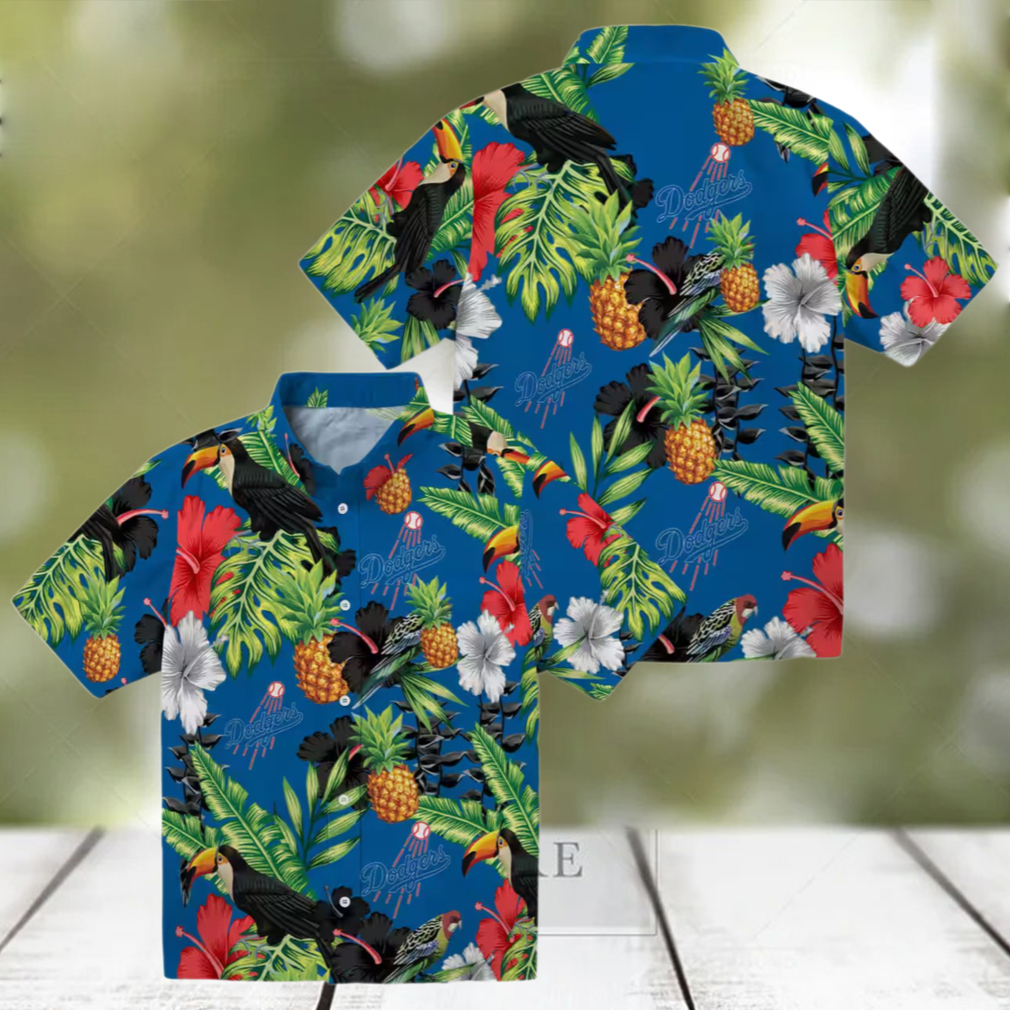 Limited Edition MLB Dodgers Hawaiian Shirt for Men Blue Green Hibiscus Toucan Summer Outfit Limited Edition MLB Dodgers Hawaiian Shirt for Men Blue Green Hibiscus Toucan Summer Outfit