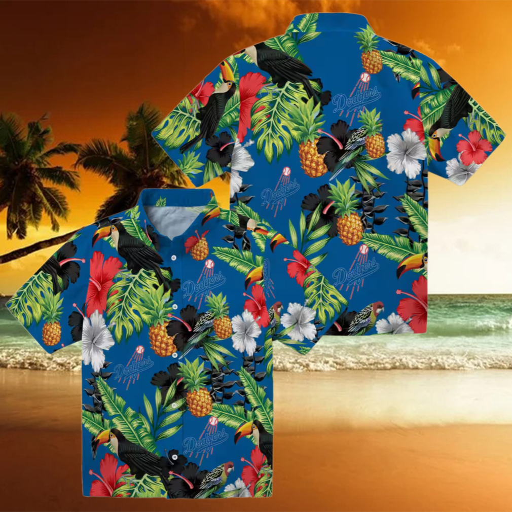 Limited Edition MLB Dodgers Hawaiian Shirt for Men Blue Green Hibiscus Toucan Summer Outfit Limited Edition MLB Dodgers Hawaiian Shirt for Men Blue Green Hibiscus Toucan Summer Outfit