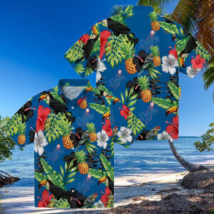 Limited Edition MLB Dodgers Hawaiian Shirt for Men Blue Green Hibiscus Toucan Summer Outfit