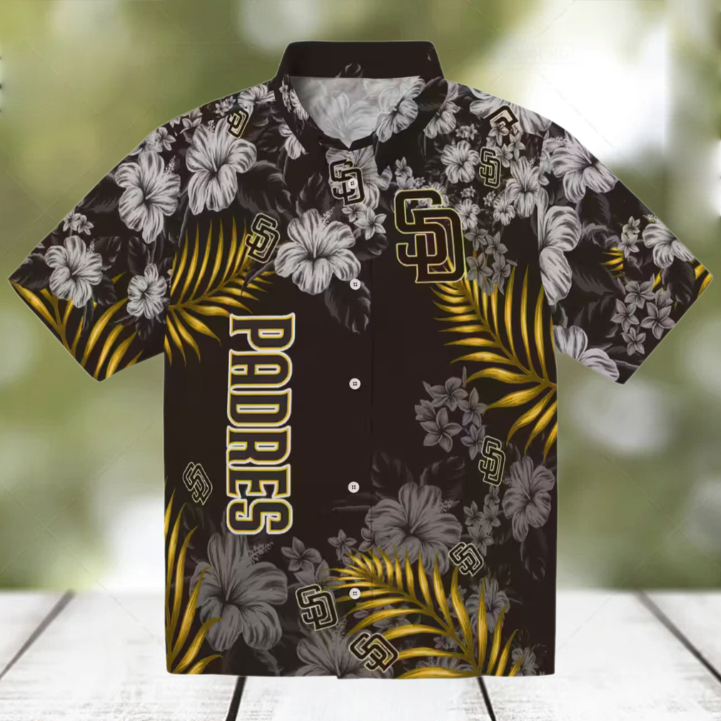 Limited Edition San Diego Padres Hawaiian Shirt Brown Hibiscus Summer Print for Fans Limited Edition San Diego Padres Hawaiian Shirt Brown Hibiscus Summer Print for Fans