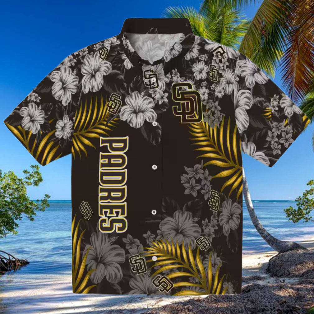 Limited Edition San Diego Padres Hawaiian Shirt Brown Hibiscus Summer Print for Fans Limited Edition San Diego Padres Hawaiian Shirt Brown Hibiscus Summer Print for Fans