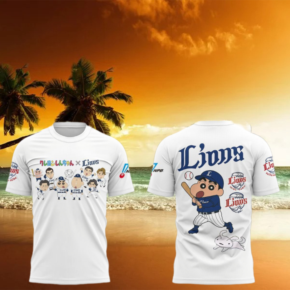 Lions Baseball Crayon Shin chan Game 2025 T Shirt Lions Baseball Crayon Shin chan Game 2025 T Shirt