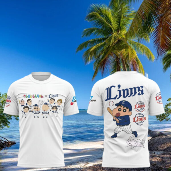Lions Baseball Crayon Shin chan Game 2025 T Shirt