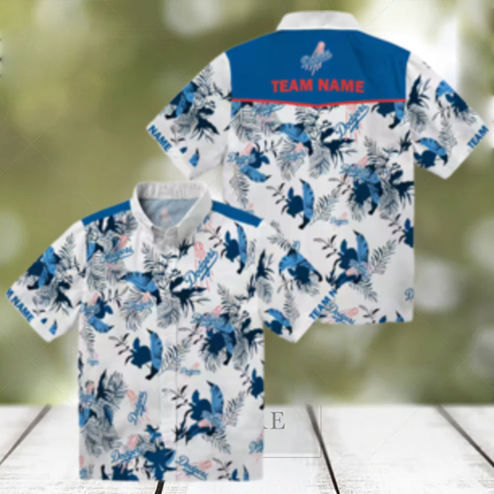 Los Angeles Dodgers Blue & White Hawaiian Shirt Botanical Aloha MLB Fan Summer Shirt Los Angeles Dodgers Blue & White Hawaiian Shirt Botanical Aloha MLB Fan Summer Shirt