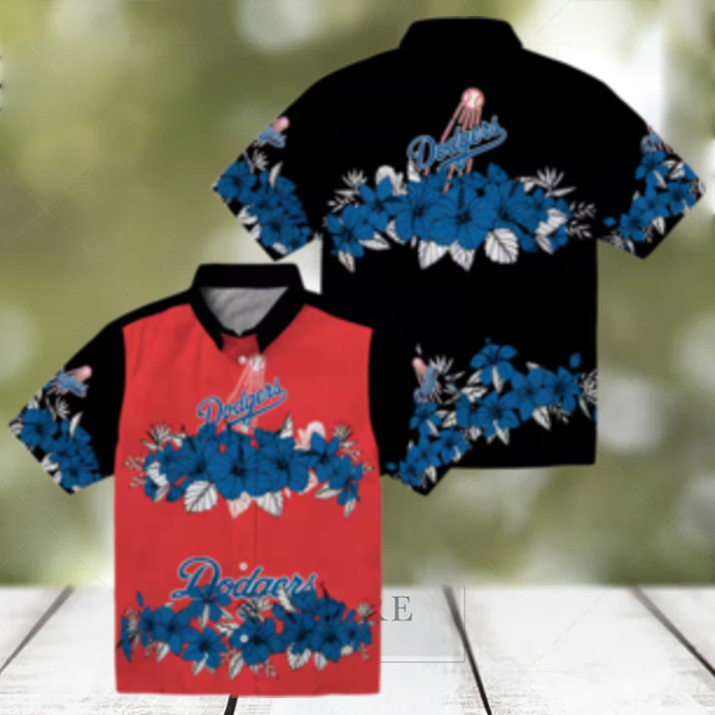 Los Angeles Dodgers Summer Hawaiian Shirt Tropical Hibiscus MLB Fan Button Up for Men Los Angeles Dodgers Summer Hawaiian Shirt Tropical Hibiscus MLB Fan Button Up for Men