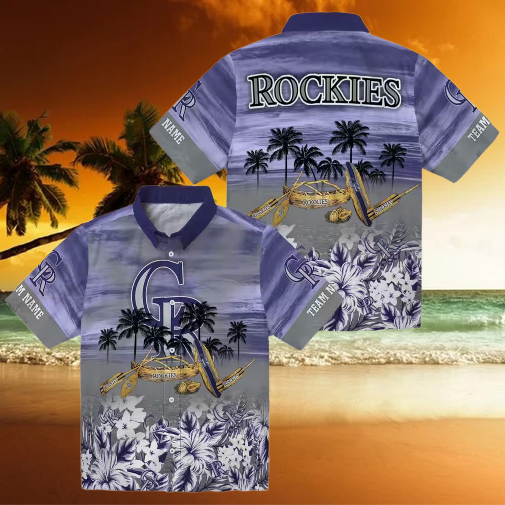 MLB Colorado Rockies Personalized Hawaiian Shirt Tropical Canoe Blue Shirt for Summer Beach MLB Colorado Rockies Personalized Hawaiian Shirt Tropical Canoe Blue Shirt for Summer Beach