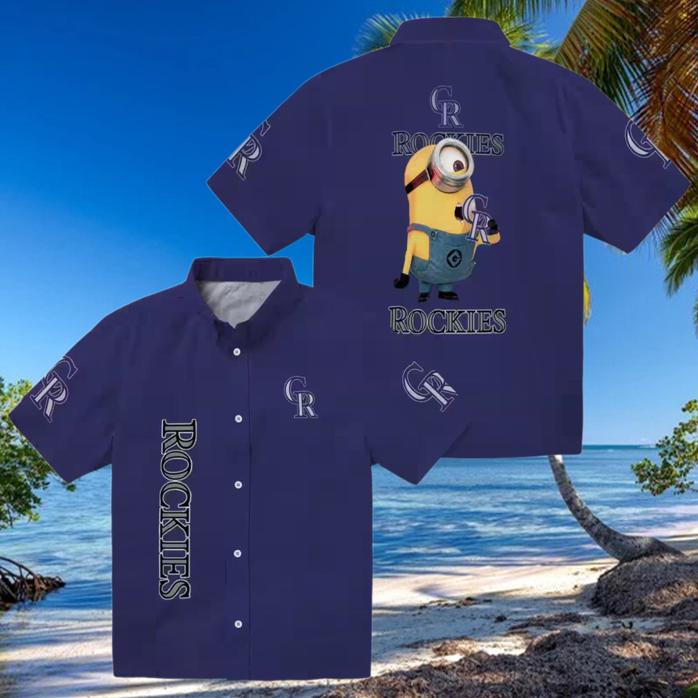 MLB Colorado Rockies Stuart Minion Blue Hawaiian Shirt Summer Fan Apparel for Baseball Fans MLB Colorado Rockies Stuart Minion Blue Hawaiian Shirt Summer Fan Apparel for Baseball Fans