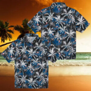MLB Dodgers Palm Print Hawaiian Shirt   Summer Beachwear for Baseball Fans