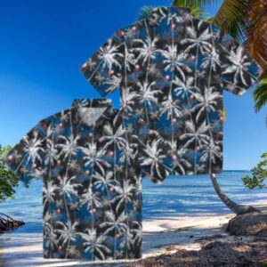 MLB Dodgers Palm Print Hawaiian Shirt   Summer Beachwear for Baseball Fans