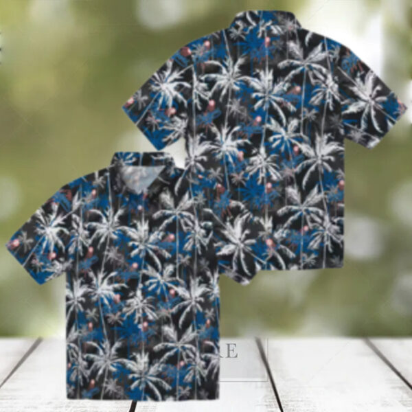 MLB Dodgers Palm Print Hawaiian Shirt   Summer Beachwear for Baseball Fans