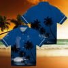 Tampa Bay Rays Tropical Coastal Palms Hawaiian Shirt   Navy Summer Fan Gear