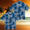Men’s Miami Marlins Surfboard Palm Blue Hawaiian Shirt   Perfect for Summer & Beach Days
