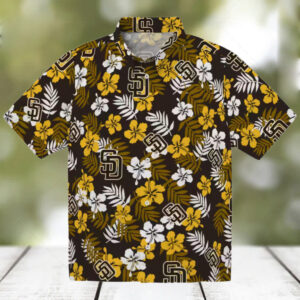 MLB San Diego Padres Tropical Floral Hawaiian Shirt   Perfect Summer Beachwear