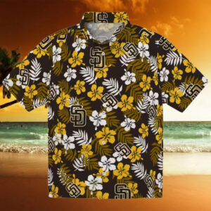 MLB San Diego Padres Tropical Floral Hawaiian Shirt   Perfect Summer Beachwear