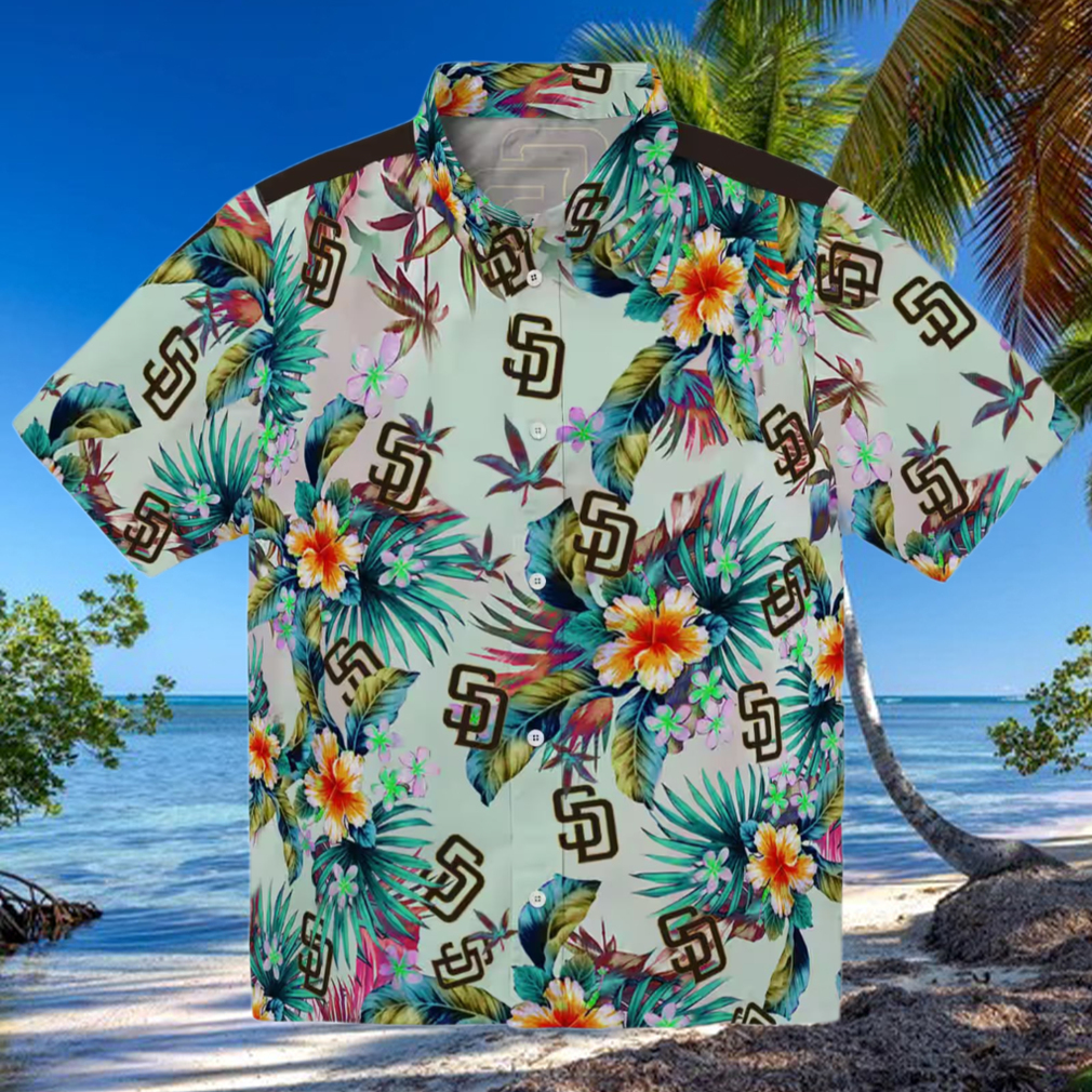 MLB San Diego Padres Tropical Green Hawaiian Shirt Beach and Vacation Wear for Fans MLB San Diego Padres Tropical Green Hawaiian Shirt Beach and Vacation Wear for Fans