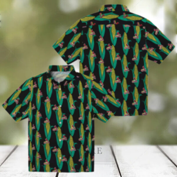 MLB St. Louis Cardinals Hawaiian Shirt with Corn Motifs   Black & Green Summer Shirt for Fans