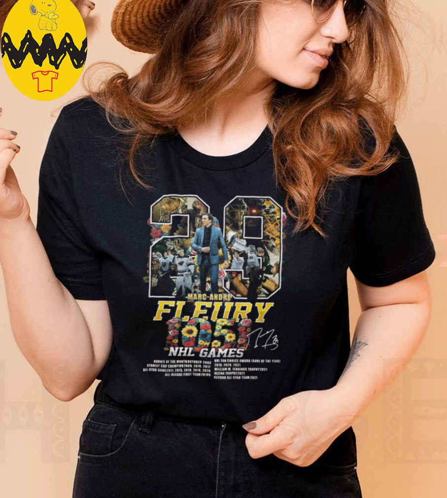 Marc Andre Fleury 1051 NHL Game Signature Unisex T Shirt Marc Andre Fleury 1051 NHL Game Signature Unisex T Shirt