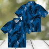 Men’s Los Angeles Dodgers Hawaiian Shirt   Blue Aloha Palm Leaf Game Day Outfit