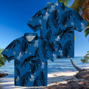 Men’s Los Angeles Dodgers Hawaiian Shirt Blue Aloha Palm Leaf Game Day Outfit